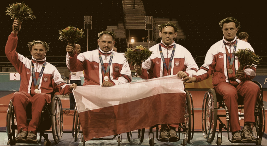 Szermierka, Integracyjny Klub Sportowy AWF, Igrzyska Paraolimpijskie, Ateny 2004, srebrny medal, Wyśmierski, Jabłoński, Pender, Stańczuk